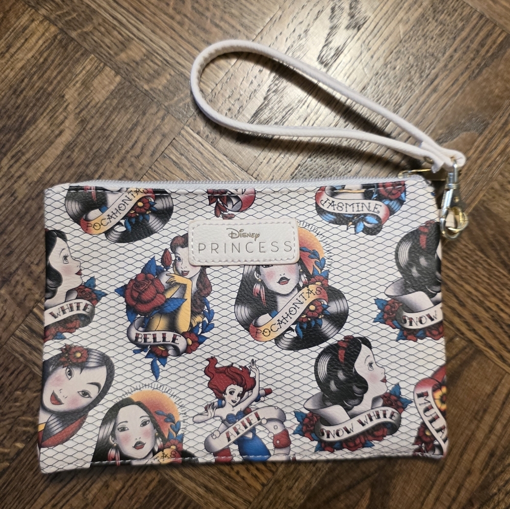 Loungefly Disney Princess Tattoo Style Wristlet NWOT